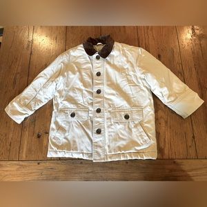 Canvas Barn Coat by Talbots Kids beige size S unisex 100% cotton flannel lined